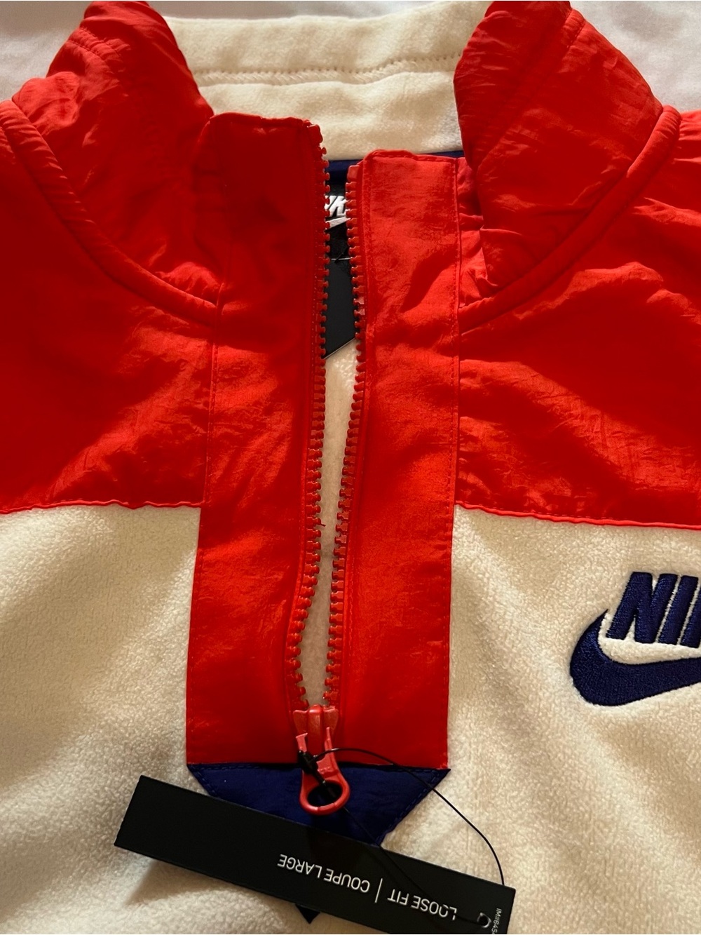 Nike Women’s Half Zip Cropped Pullover Orange Zip Fleece Sweatshirt Size Med NEW - Picture 8 of 12